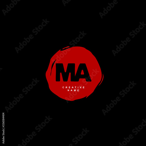 M A MA Initial logo template vector. Letter logo concept