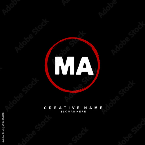M A MA Initial logo template vector. Letter logo concept