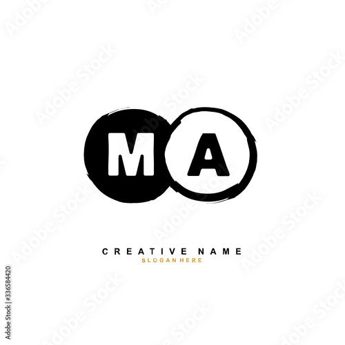 M A MA Initial logo template vector. Letter logo concept