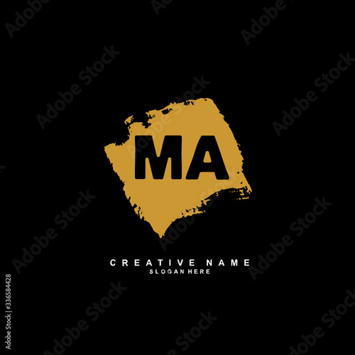 M A MA Initial logo template vector. Letter logo concept