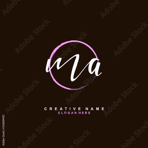 M A MA Initial logo template vector. Letter logo concept