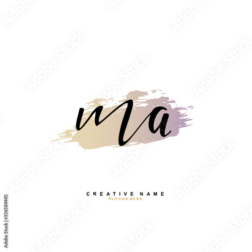 M A MA Initial logo template vector. Letter logo concept