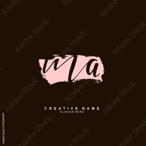 M A MA Initial logo template vector. Letter logo concept