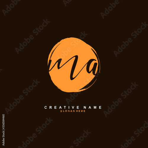 M A MA Initial logo template vector. Letter logo concept