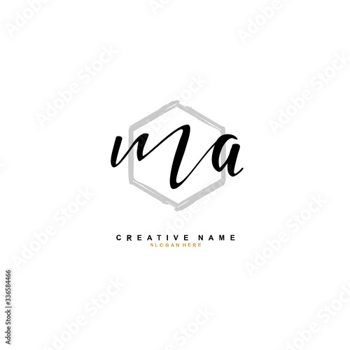 M A MA Initial logo template vector. Letter logo concept