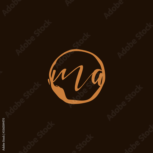 M A MA Initial logo template vector. Letter logo concept