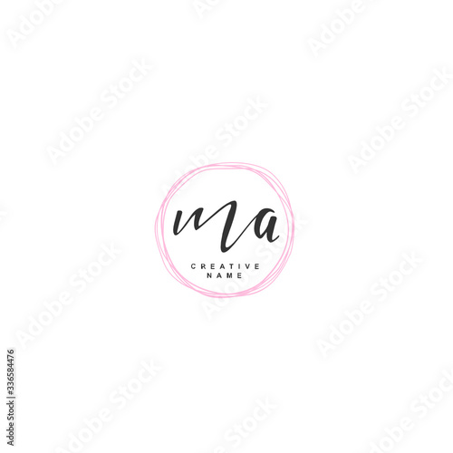 M A MA Initial logo template vector. Letter logo concept