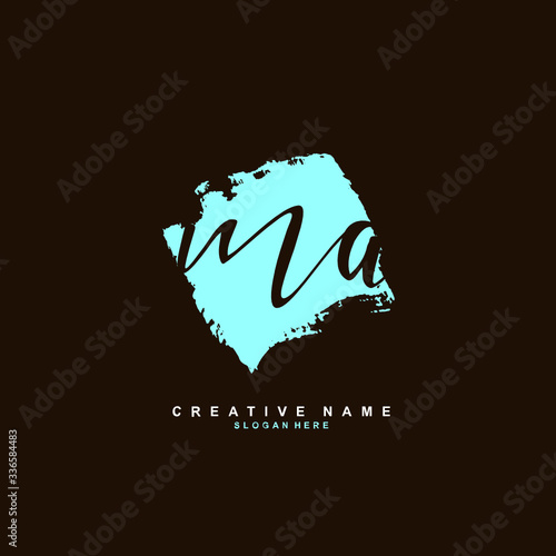 M A MA Initial logo template vector. Letter logo concept