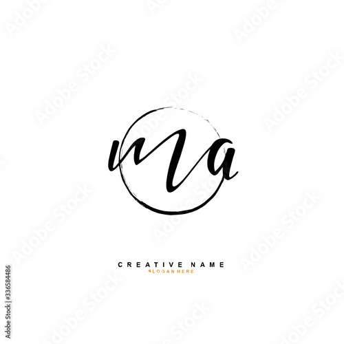 M A MA Initial logo template vector. Letter logo concept