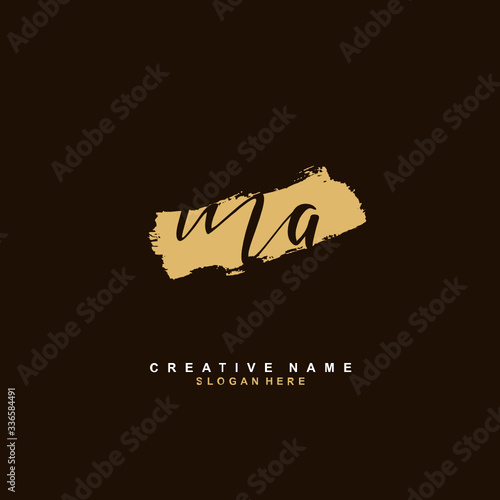M A MA Initial logo template vector. Letter logo concept