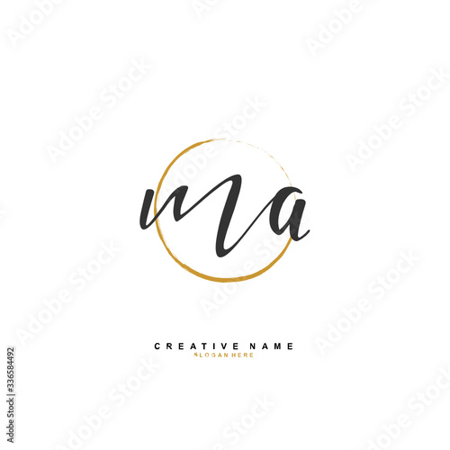 M A MA Initial logo template vector. Letter logo concept