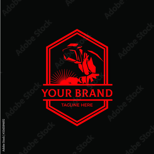 Welding logo company badge logo design, vintage logo