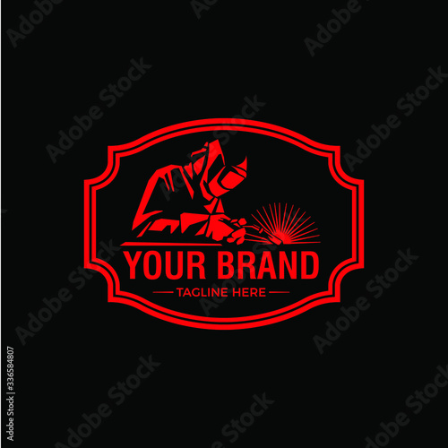 Welding logo company badge logo design, classic emblem logo