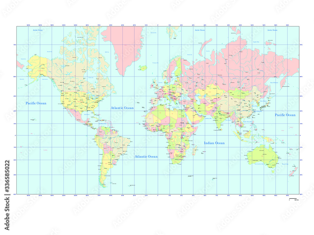 世界地図 ミラー図法 ヨーロッパ中心 国ごとにバラバラになります World Map Miller Cylindrical Projection The Europe Center Vector De Stock Adobe Stock 世界地図 ミラー図法 ヨーロッパ中心 国ごとにバラバラになります World Map Miller Cylindrical Projection The Europe Center Vector De Stock Adobe Stock