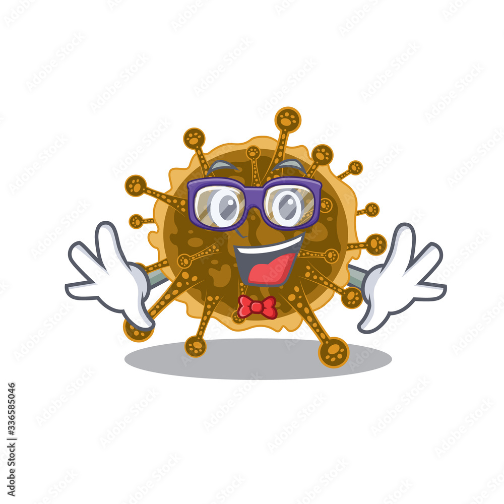 Mascot design style of geek negarnaviricota with glasses