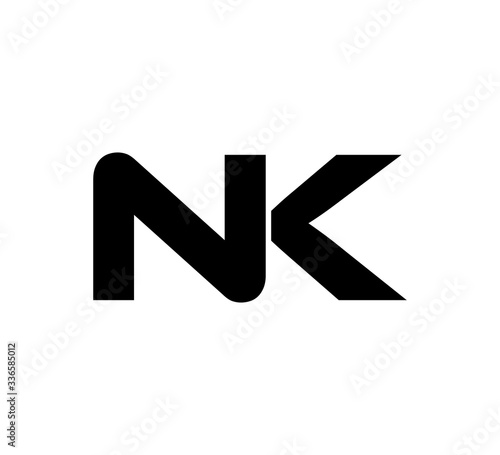 Initial 2 letter Logo Modern Simple Black NK
