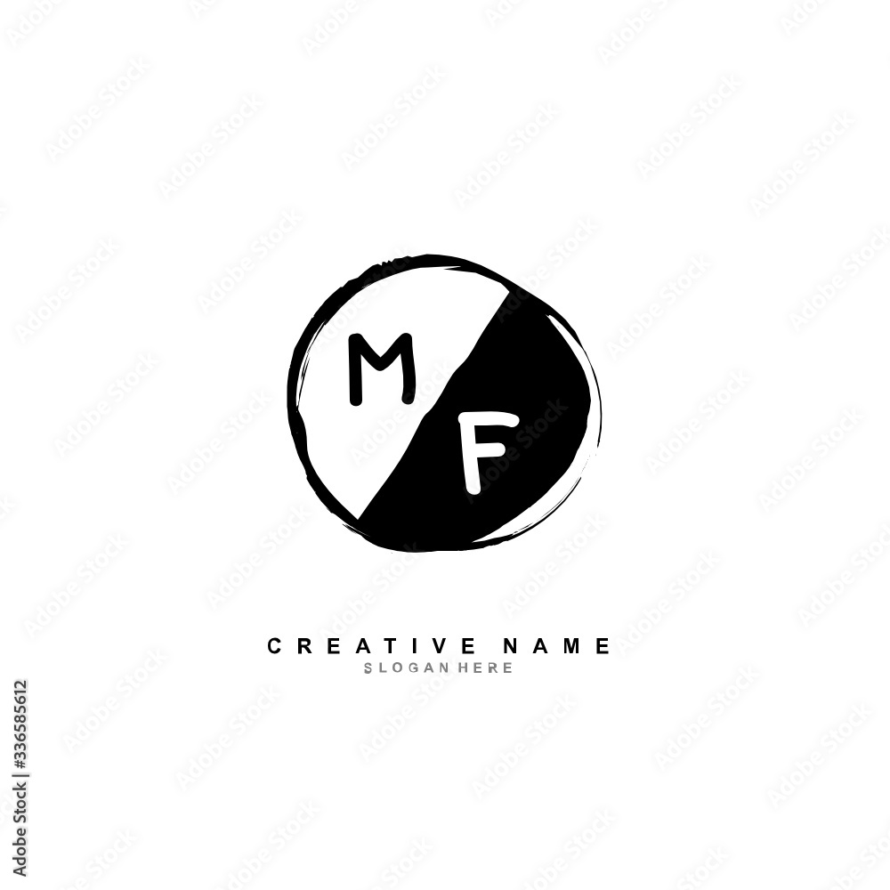 Fototapeta premium M F MF Initial logo template vector. Letter logo concept
