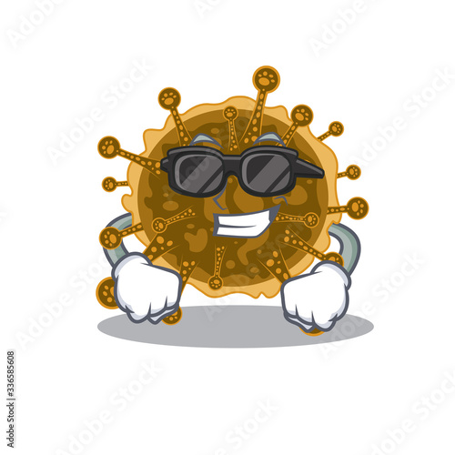 Cool negarnaviricota cartoon character wearing expensive black glasses