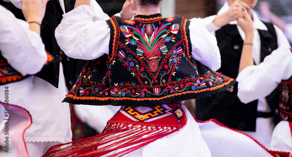 Romanian traditional clothing close-up 