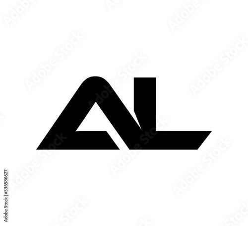 Initial 2 letter Logo Modern Simple Black AL