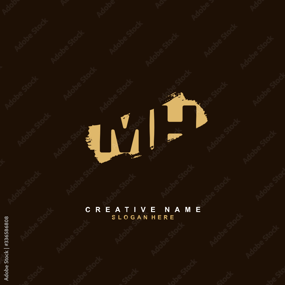
M H MH Initial logo template vector. Letter logo concept