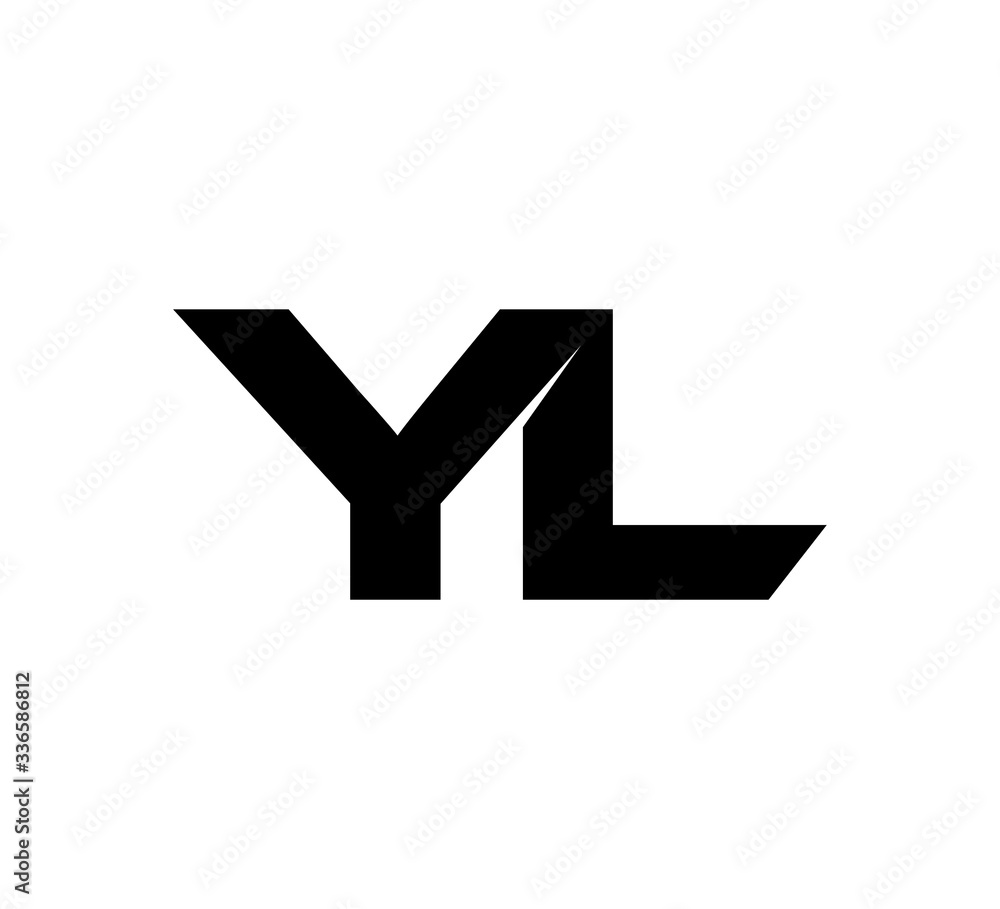Initial 2 letter Logo Modern Simple Black YL Initial 2 letter Logo Modern Simple Black YL