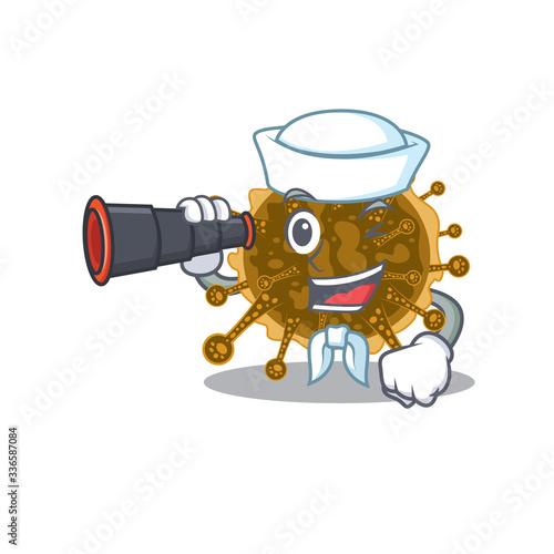 A cartoon icon of negarnaviricota Sailor with binocular