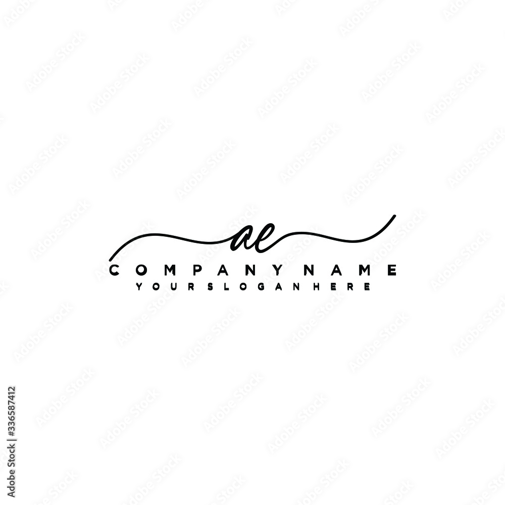 AE initial Handwriting logo vector templates