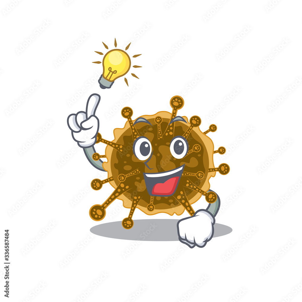 Mascot character design of negarnaviricota with has an idea smart gesture