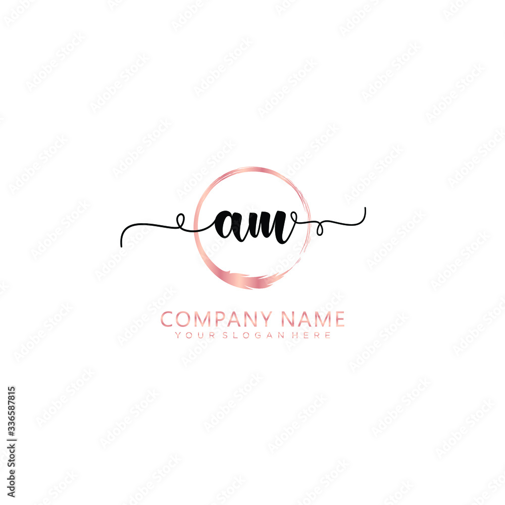 AM initial Handwriting logo vector templates