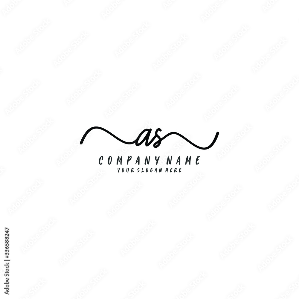 AS initial Handwriting logo vector templates AS initial Handwriting logo vector templates