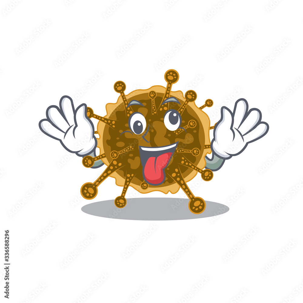 A cartoon design of negarnaviricota having a crazy face A cartoon design of negarnaviricota having a crazy face
