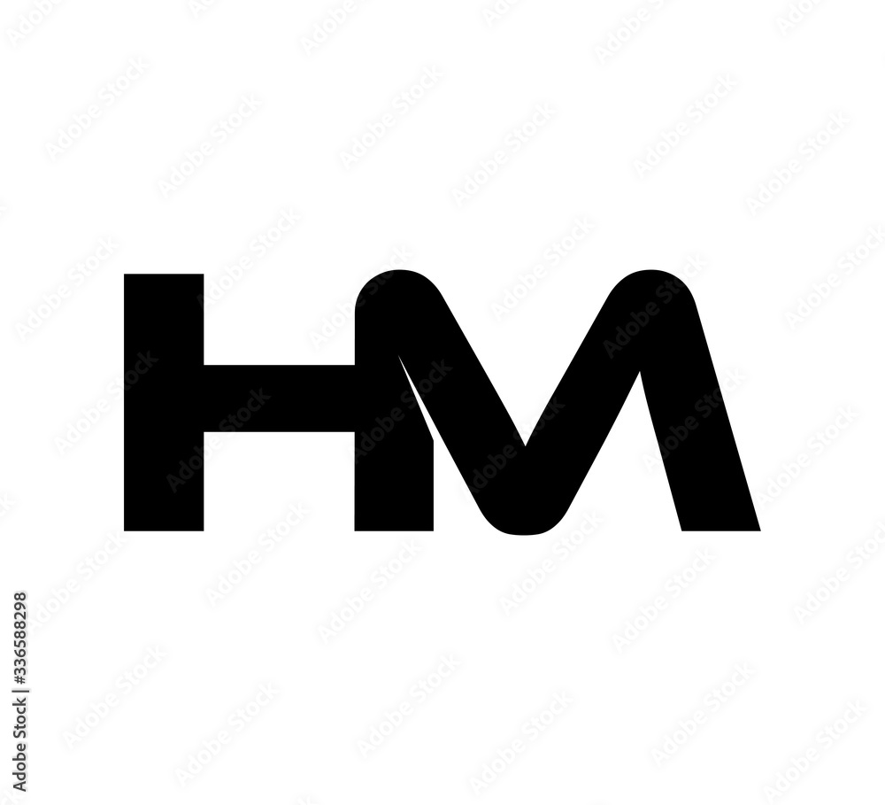 Initial 2 letter Logo Modern Simple Black HM Initial 2 letter Logo Modern Simple Black HM