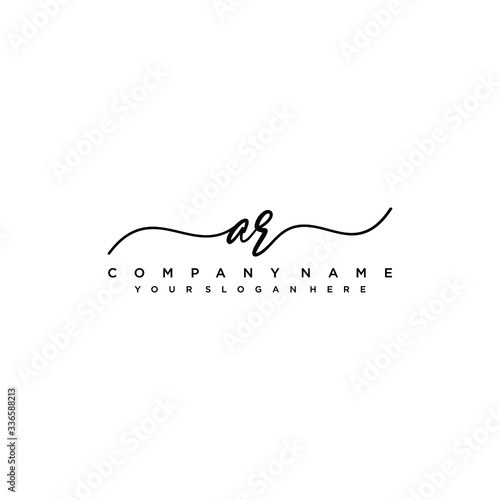 AR initial Handwriting logo vector templates