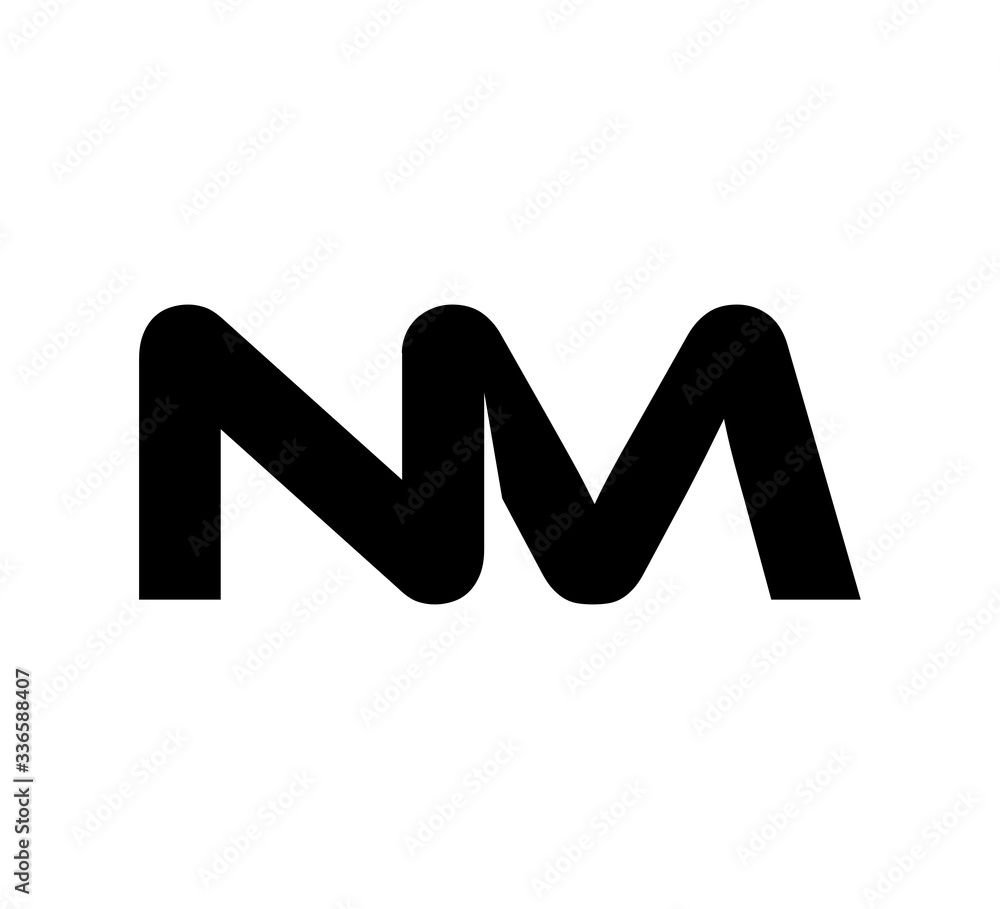 Initial 2 letter Logo Modern Simple Black NM Initial 2 letter Logo Modern Simple Black NM