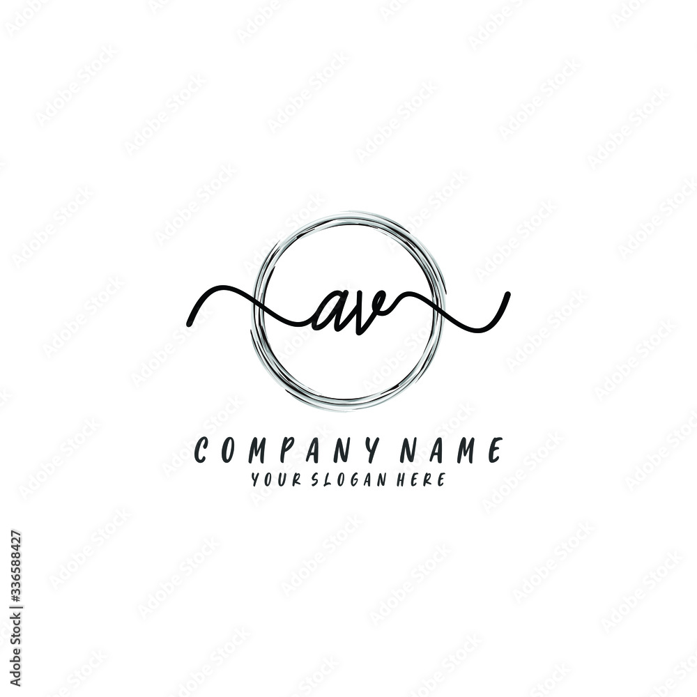 AV initial Handwriting logo vector templates AV initial Handwriting logo vector templates