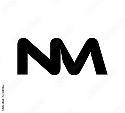 Initial 2 letter Logo Modern Simple Black NM