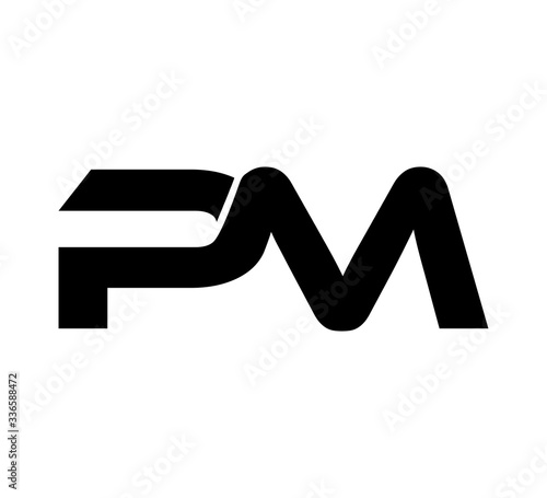Initial 2 letter Logo Modern Simple Black PM