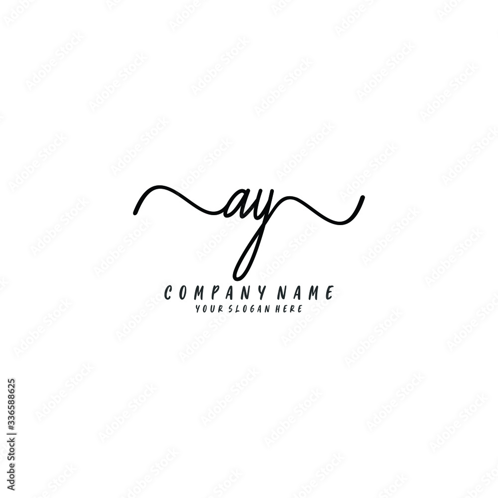 AY initial Handwriting logo vector templates AY initial Handwriting logo vector templates