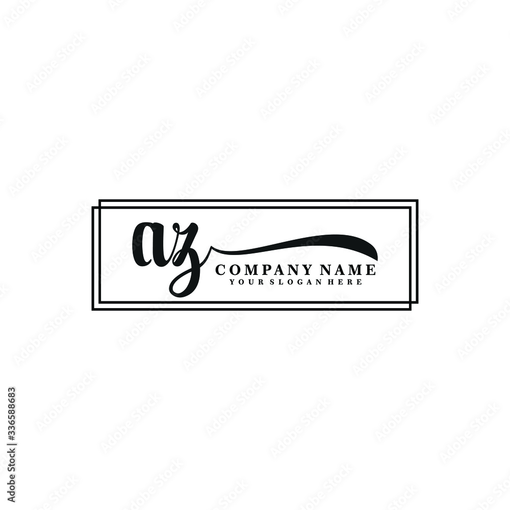 Fototapeta premium AZ initial Handwriting logo vector templates