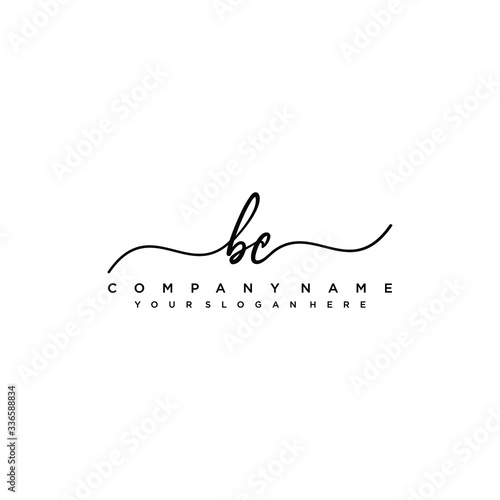 BC initial Handwriting logo vector templates