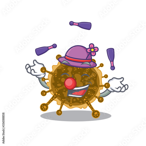 An attractive negarnaviricota cartoon design style playing juggling