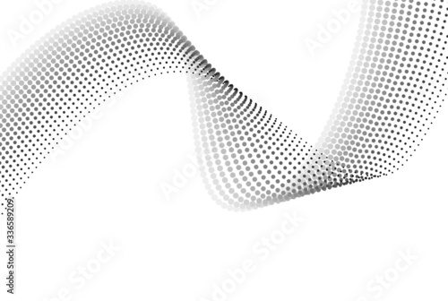 Circle halftone element, monochrome abstract graphic for DTP, prepress or generic concepts.