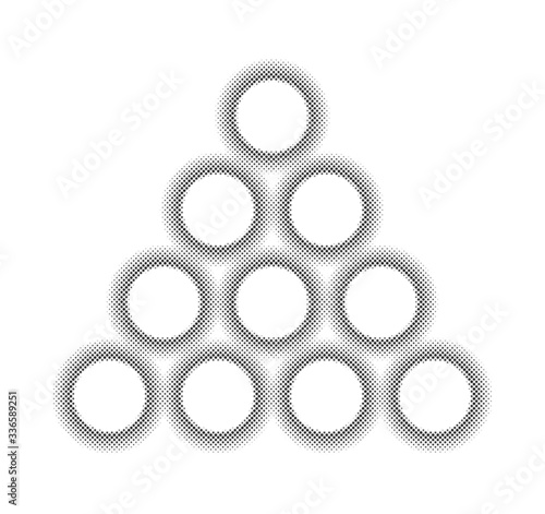 Circle halftone element, monochrome abstract graphic for DTP, prepress or generic concepts.