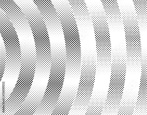 Circle halftone element, monochrome abstract graphic for DTP, prepress or generic concepts.