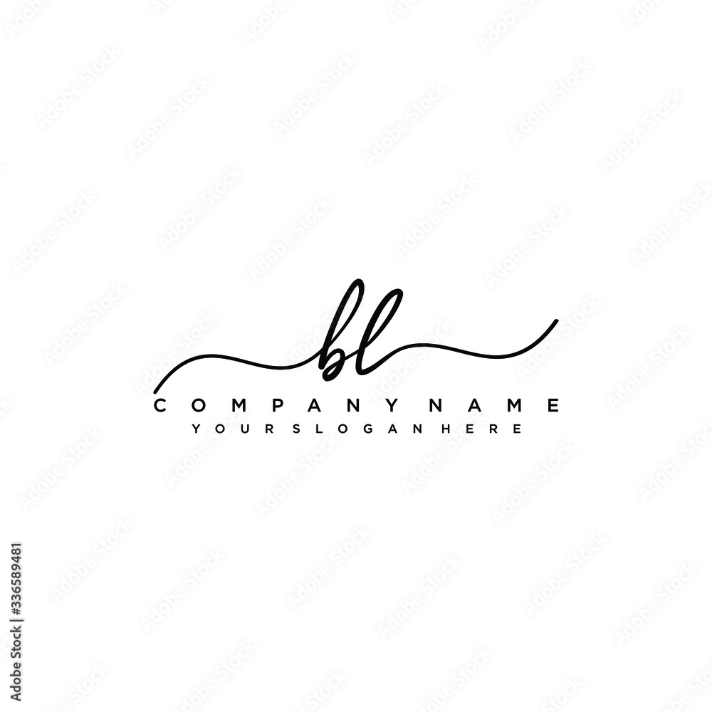 BL initial Handwriting logo vector templates