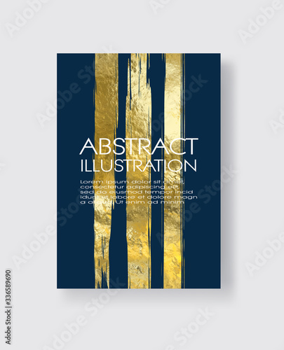 Vector Blue and Gold Design Templates. Abstract illustration eps10