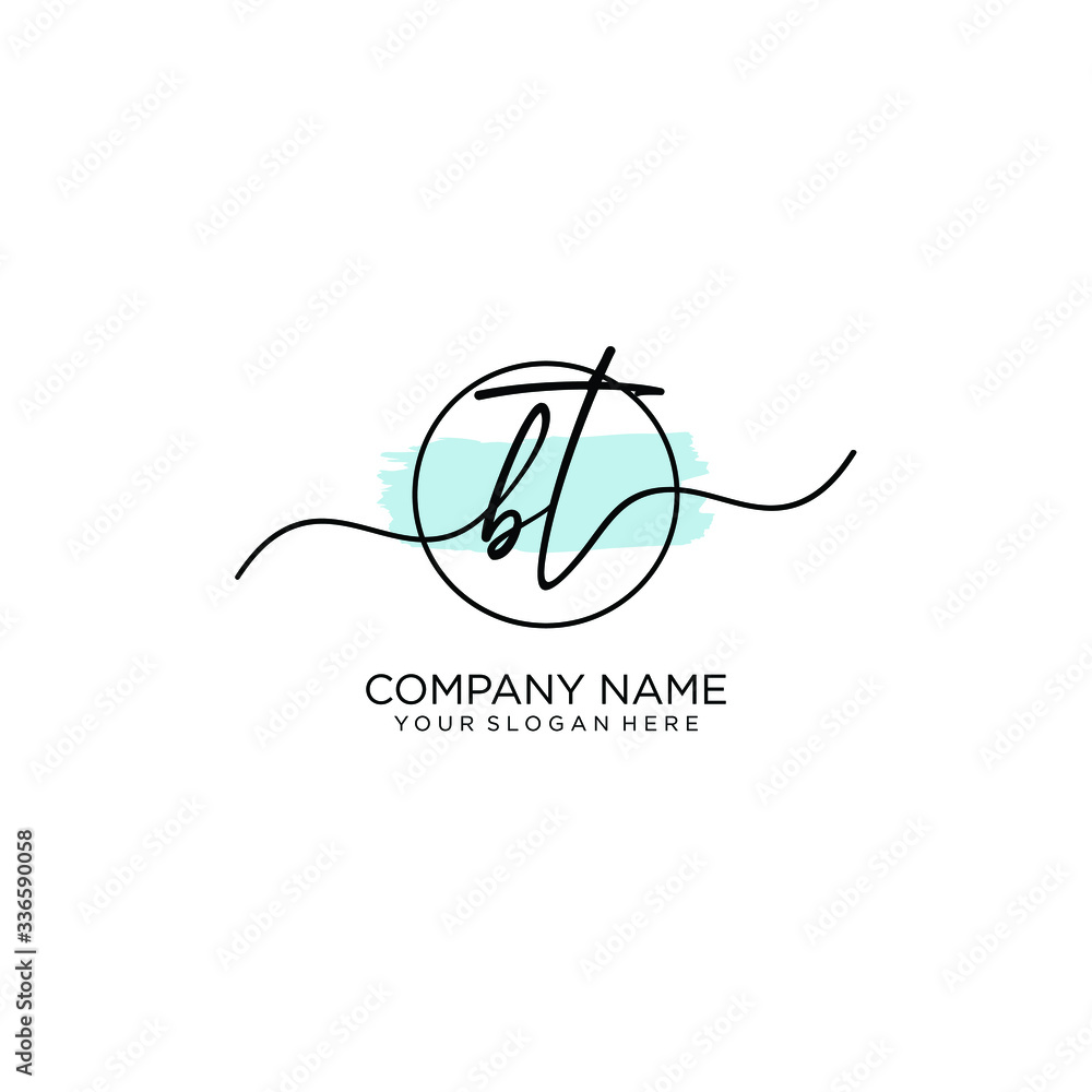 BT initial Handwriting logo vector templates BT initial Handwriting logo vector templates
