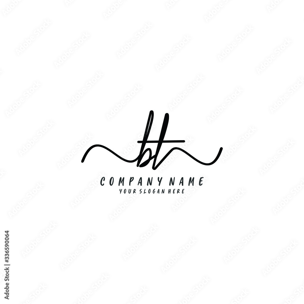 BT initial Handwriting logo vector templates BT initial Handwriting logo vector templates