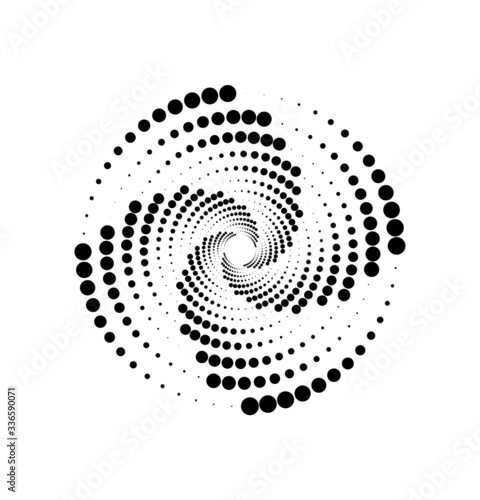 Circle halftone element, monochrome abstract graphic for DTP, prepress or generic concepts.